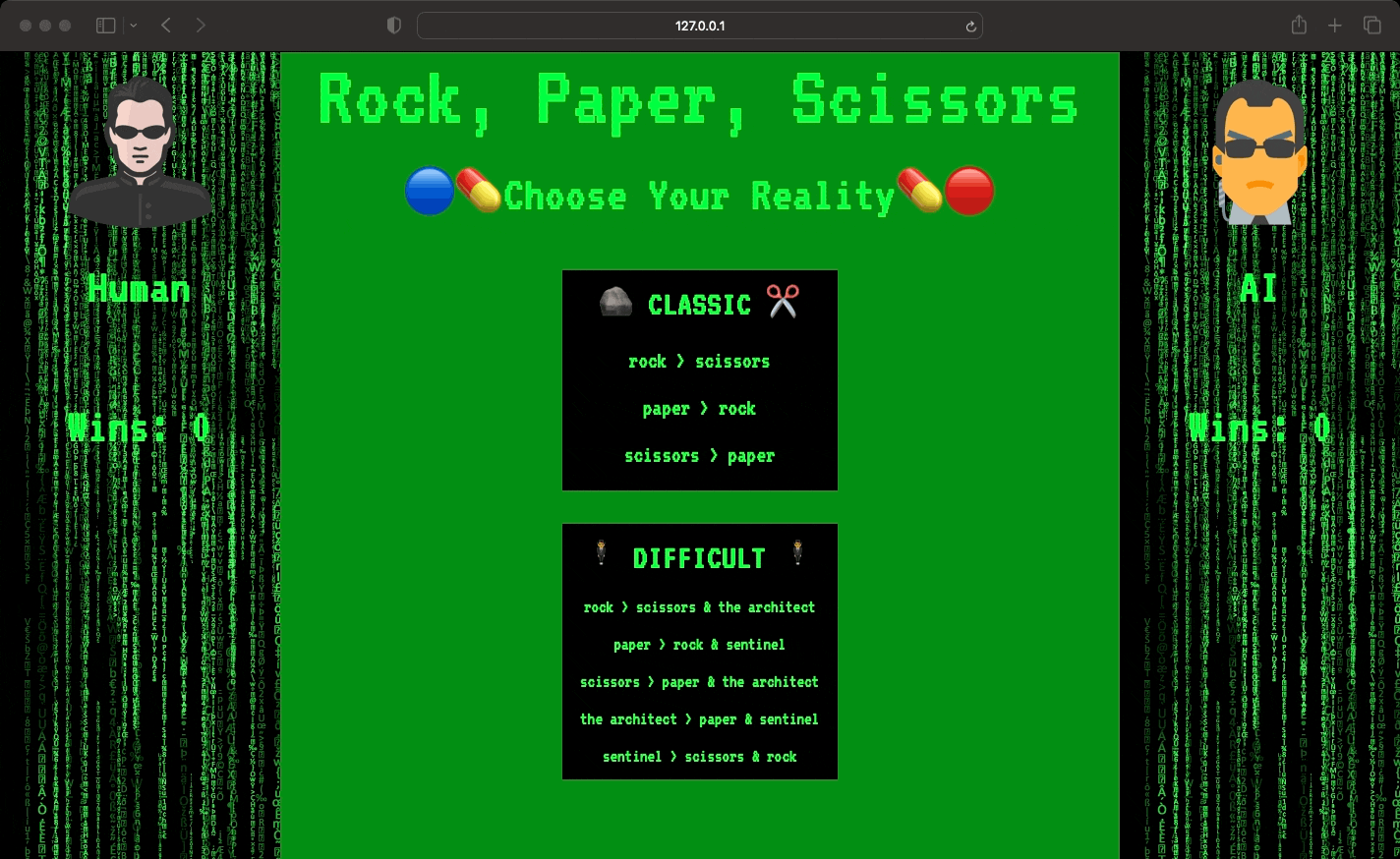Rock Paper Scissors Solo