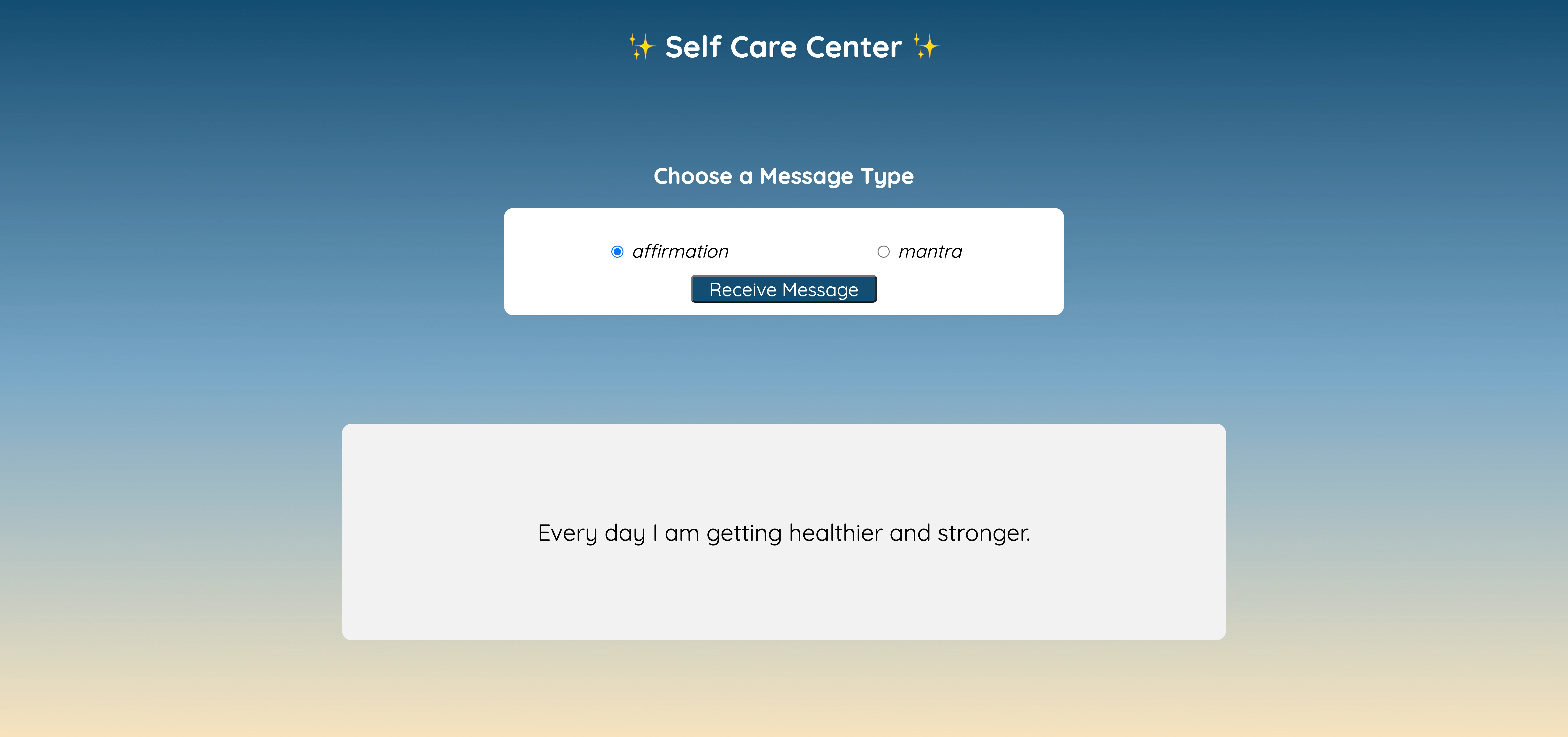 Self Care Center